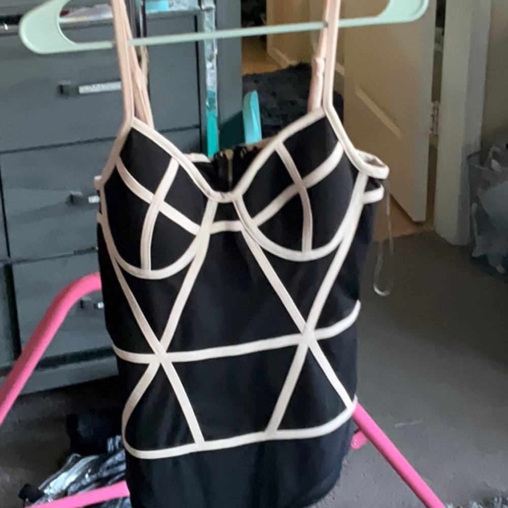 One piece cream and black